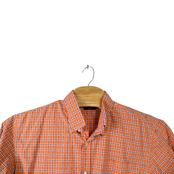 LINCS David Chu XL Orange Plaid Button Down Shirt - Picture 2 of 6